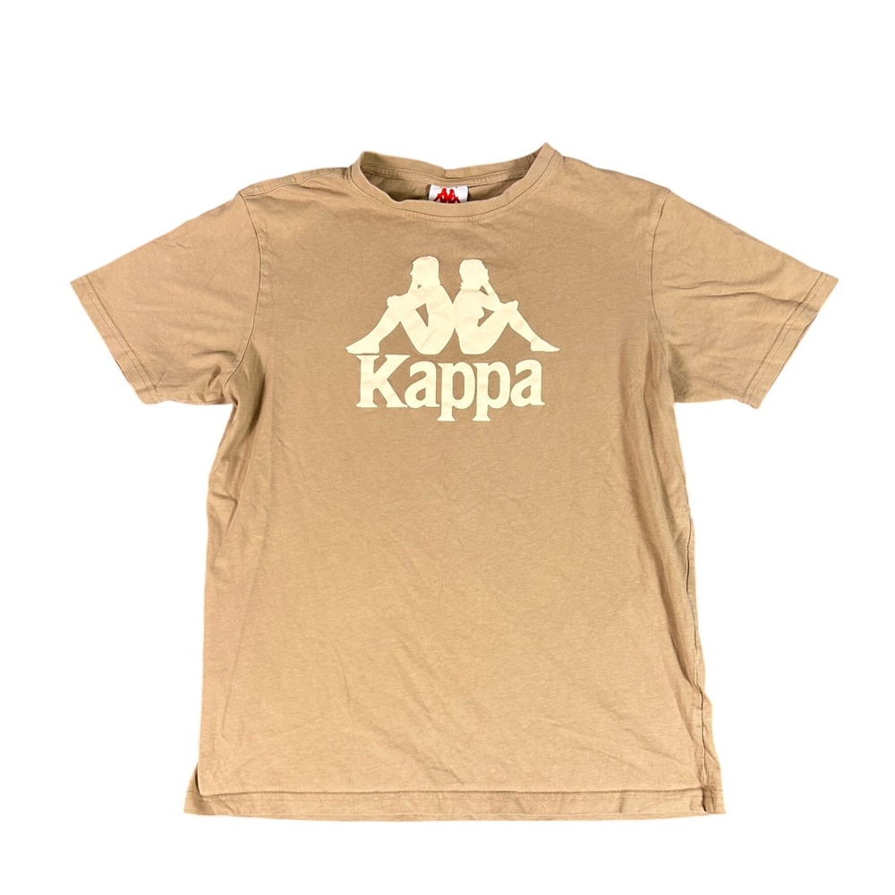 Y2K Kappa T Shirt Mens Medium Beige Cream Logo Tee Casual Retro Sportswear Top‎